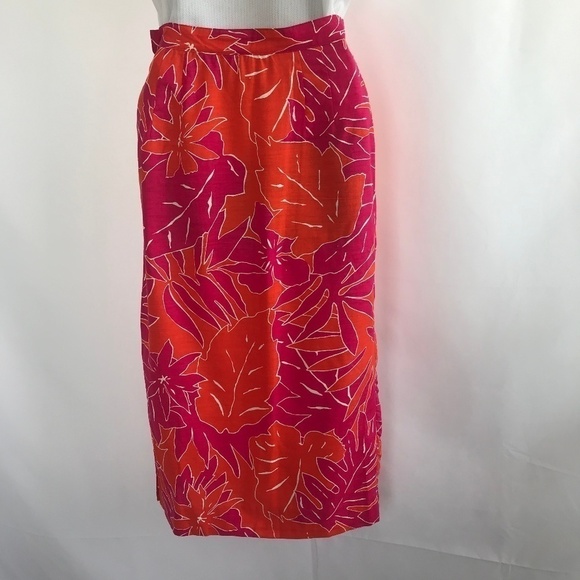 🌺Liz Claiborne Hawaiian Pink/Orange Maxi S - Picture 6 of 8